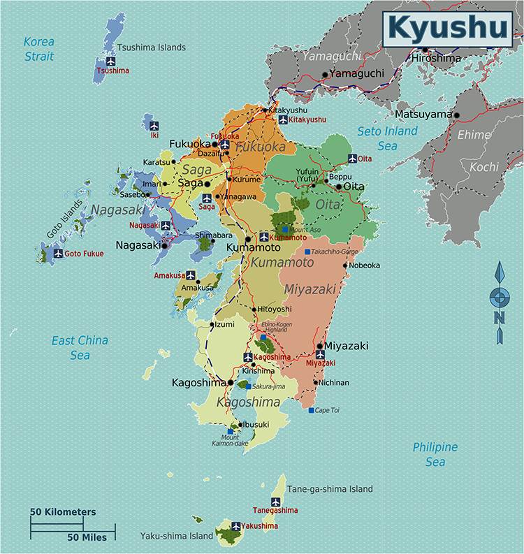 Bản đồ vùng Kyushu ban-do-vung-kyushu